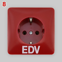 PEHA EDV Schuko socket, red