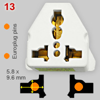 Adapter plug with multiple outlet and combined contacts (3)