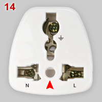 Adapter plug with multiple outlet and combined contacts (4)