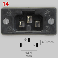 IEC 60320 C16A appliance inlet