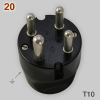 Swiss 25A-500V 4-pin "cooker" plug. made by JJB