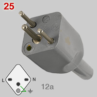 Special type Swiss 10A plug with flat power pins