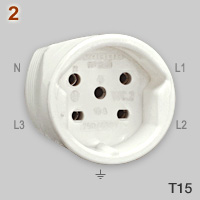 Swiss T15 10A 3phase connector
