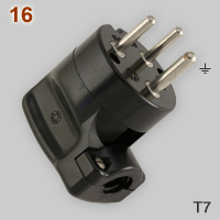 Swiss T7 15A-500V  3-pin "cooker" plug