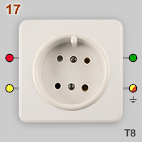 Swiss T8 15A-500V 4-pin "cooker" socket