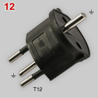 Swiss T12 FixAdapter for IEC 7/7 plugs