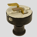 Porcelain plug with right angled pins