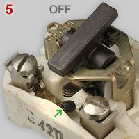Tumble light switch, off