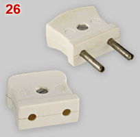 Unknown white thermoplastic plug and connector