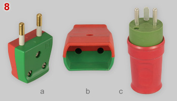 Danish red-green plugs for outdoor use