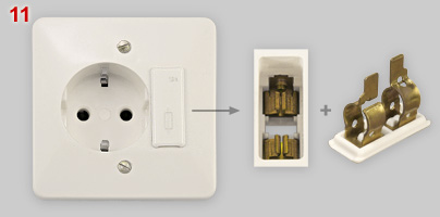 Fused Schuko socket made by Plastimetal