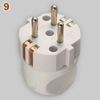 Spanish 20A0380V plug with N- and earth clips