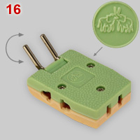 Multi-plug for flat and round pin plugs