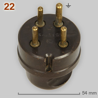 Bakelite 4-pin 15A 250V plug made by L'bnod