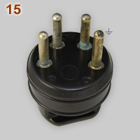 French 25A 380V three-phase plug