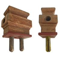 British 2-pin union size wooden plug