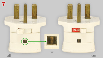 BS 1363 plug with switch, made by MK
