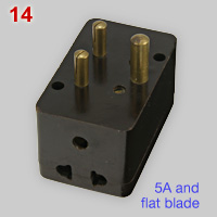 BS 546 15A multi-plug with 5A and 15A outlets