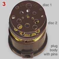 Crater plug, partial exploded view