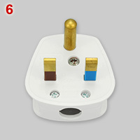 13A White Non Standard Plug Head Rounded Earth Pin L and N Pins are Standard 