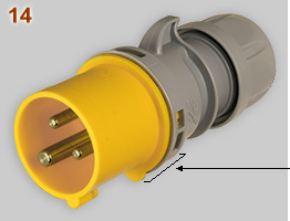 PCE IEC60309 16A-4h 2P+E plug