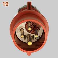 Mennekes IEC 60309 16A 4-pin plug with phase inverter