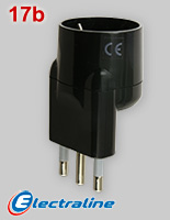 Electraline asymmetric adapter for Schuko plugs