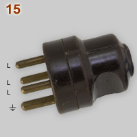 Obsolete Italian 3-phase 4-pin plug