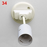 British lamp plug made by Hager, ceiling view