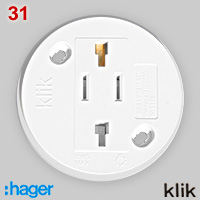 British lamp socket made by Hager, type Klik