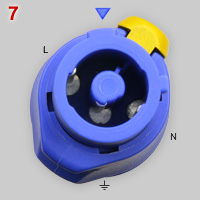 Neutrik NAC3FCA connector plug, front view