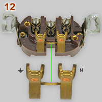 Three-phase 10A 380V socket made by Ernst Mat, inside