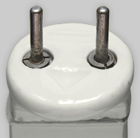Classic porcelain plug widh solid pins