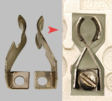 two part crossed contact clips