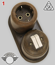 Stotz-Kontakt schuko socket with Corodex Bakelite cast