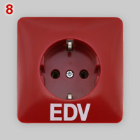 PEHA EDV Schuko socket, red
