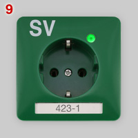 PEHA SV Schuko socket, green