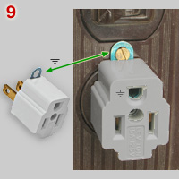 Earth key for NEMA 1-15 socket