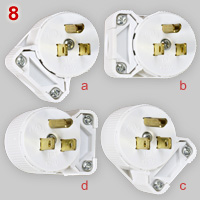 NEMA 5-15P with rotatable pin base plate