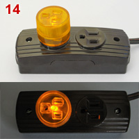 Flat blade power strip and adapter with indicator light