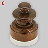 Classic, wooden 3-pin 5A socket and plug