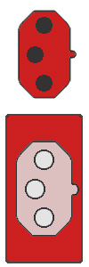 SANS 164-2-1 fully dedicated plug and socket, red